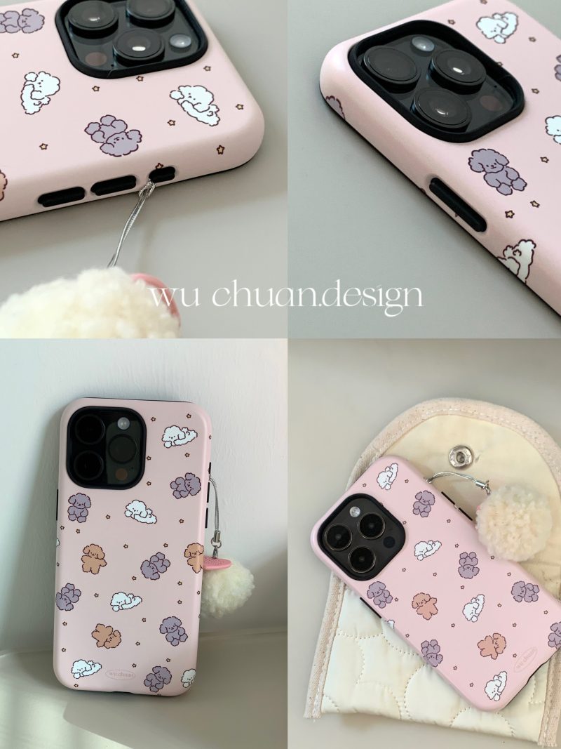 1HappyPuppyPrintedDoubleLayerPhoneCase