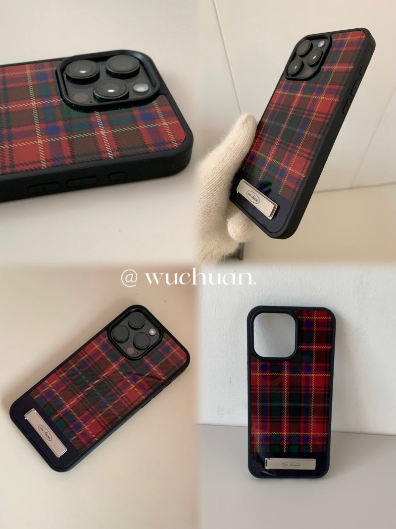 1RedPlaidPhoneCasewithStand