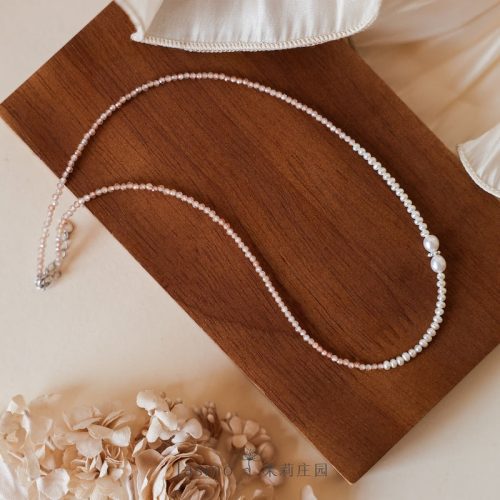 2.5 3mmFreshwaterPearlZirconNecklace10