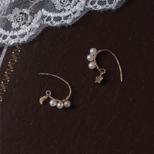 3 3.5mmWhiteFreshwaterPearlStarMoonEarrings4