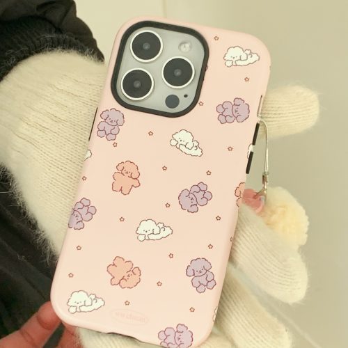 4HappyPuppyPrintedDoubleLayerPhoneCase