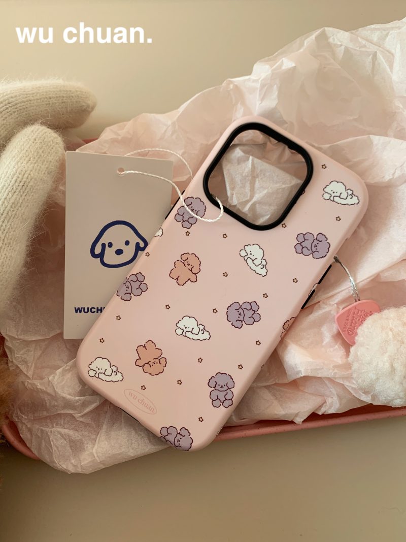 5HappyPuppyPrintedDoubleLayerPhoneCase