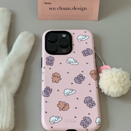 6HappyPuppyPrintedDoubleLayerPhoneCase