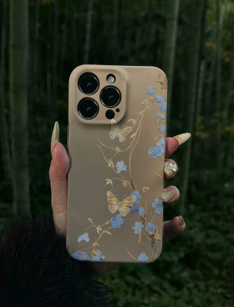 7 Chinoiserie ButterflywithFlowersPrintedPhoneCase