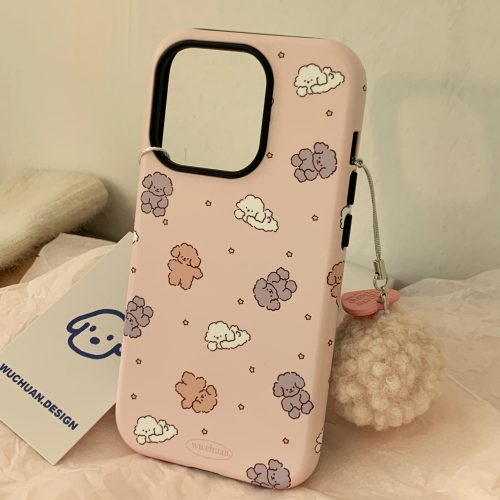 8HappyPuppyPrintedDoubleLayerPhoneCase