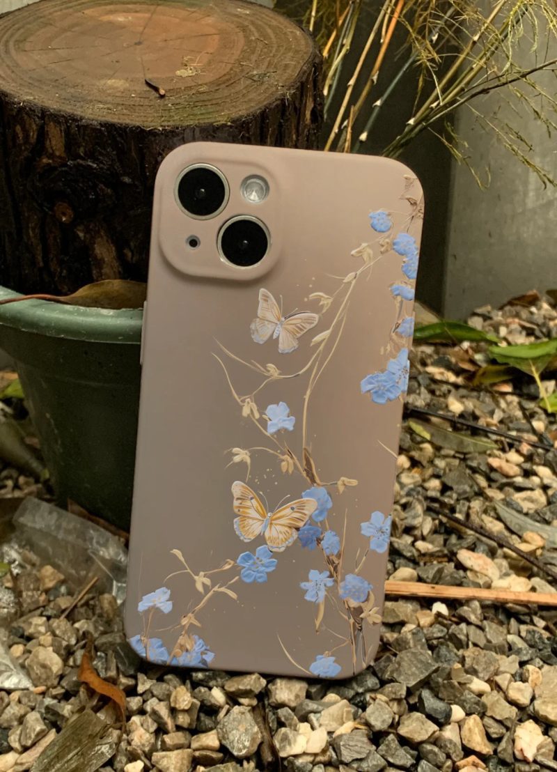 9 Chinoiserie ButterflywithFlowersPrintedPhoneCase