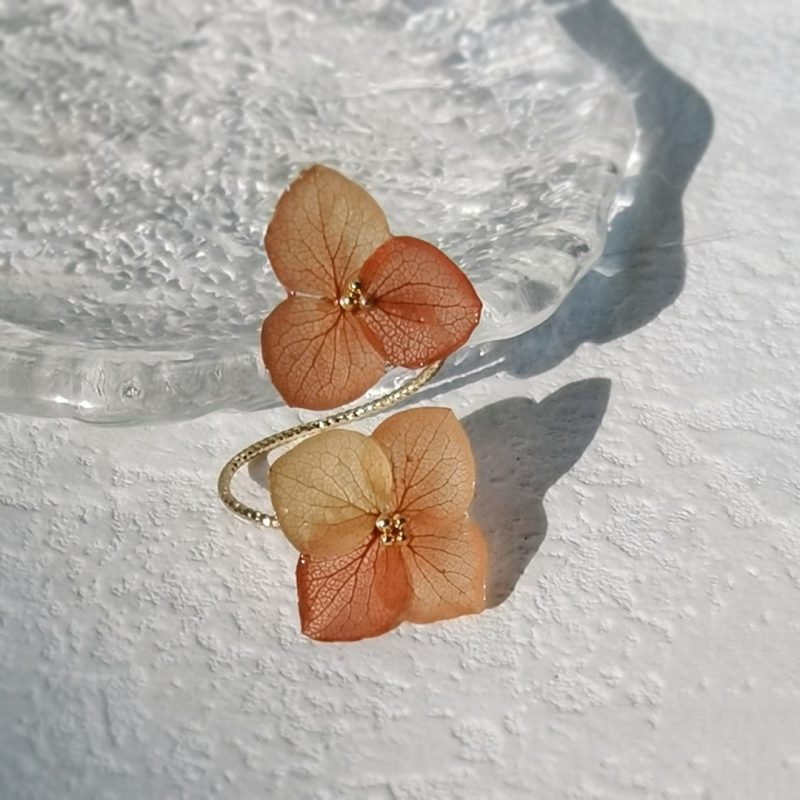 AutumnHydrangeaResinJewelrySet1