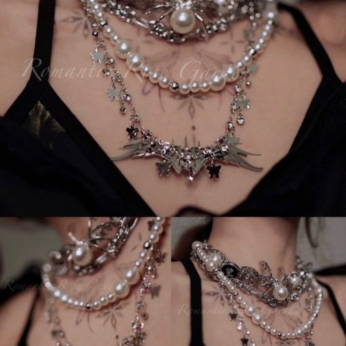 BaroqueSpiderWingPearlChoker7