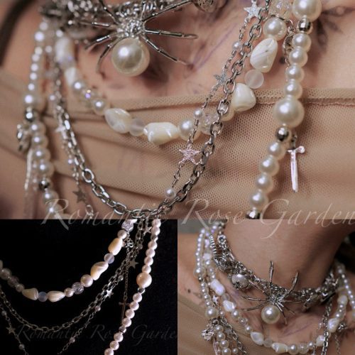 BaroqueSpiderWingPearlChoker9