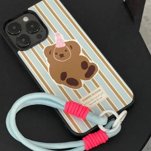 BearBlueStripePrintedPhoneCase3