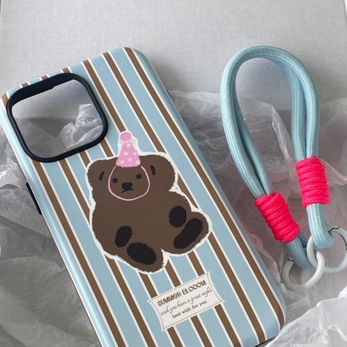 BearBlueStripePrintedPhoneCase7