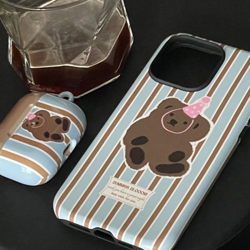 BearBlueStripePrintedPhoneCase8