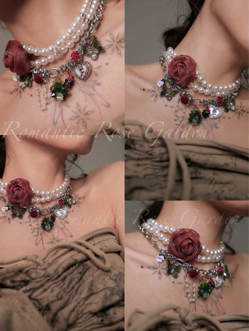 Belle sRoseGardenDoubleStrandPearlChoker4