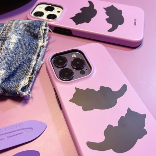 BlackCatPrintedDoubleLayerPhoneCase5