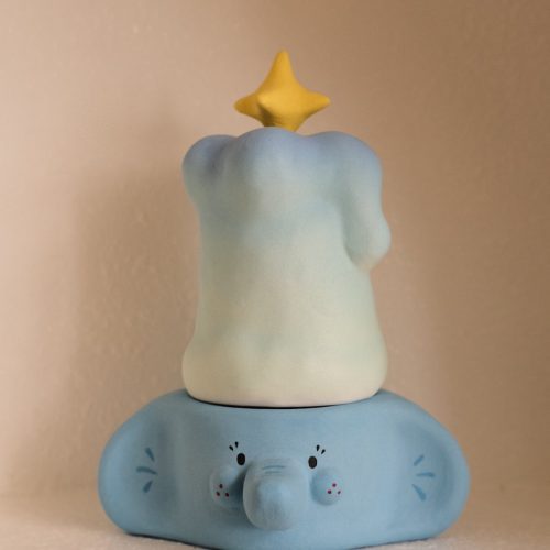 BlueBlueElephantCandleHolderWithStarHat18