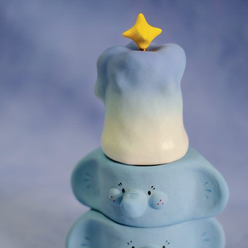 BlueBlueElephantCandleHolderWithStarHat5