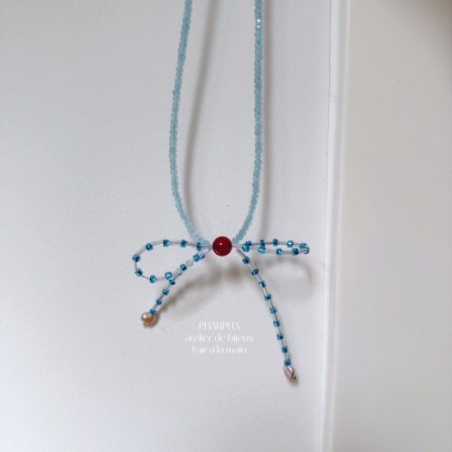 BlueBowPearlBeadedNecklace10