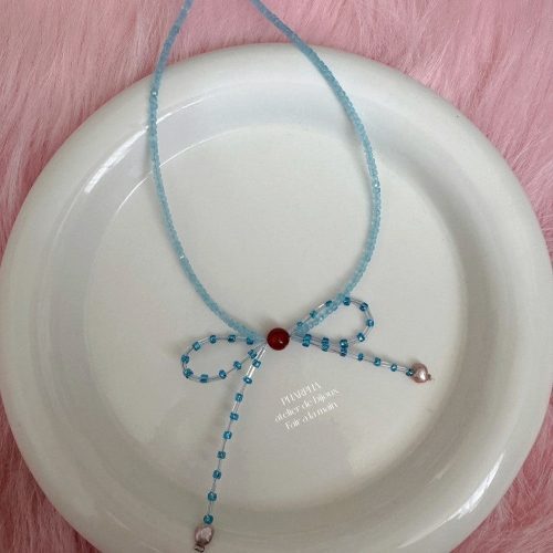 BlueBowPearlBeadedNecklace6