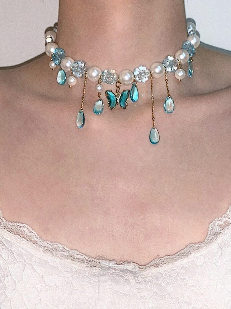 BlueButterflyRainPendantChoker3