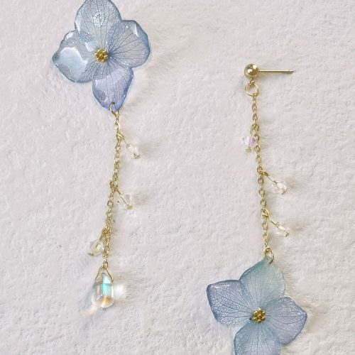 BlueHydrangeaResinEarrings2