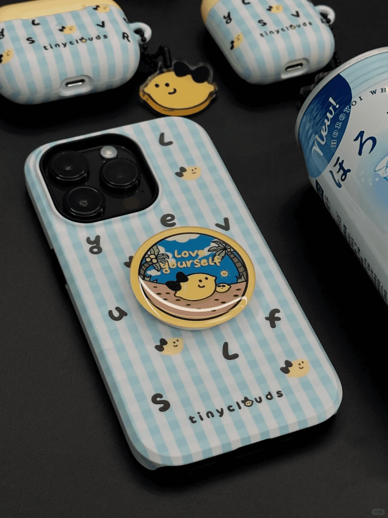 BlueWhitePlaidPrintedPhoneCase4