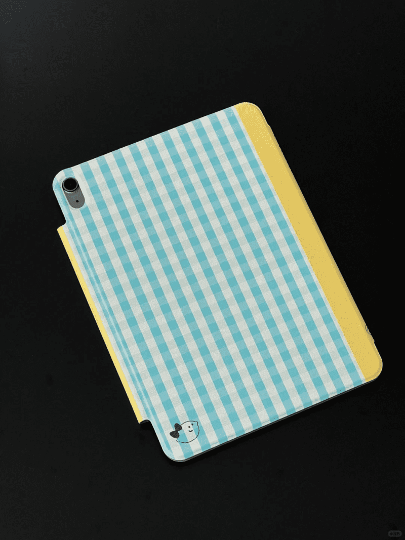 BlueYellowPlaidNotebookiPadCase4