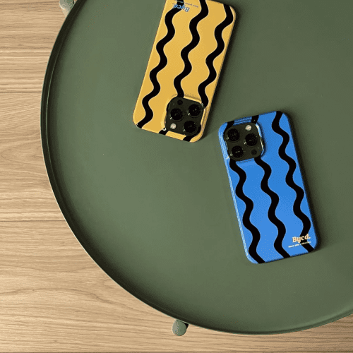 BlueYellowWavesPrintedPhoneCase7