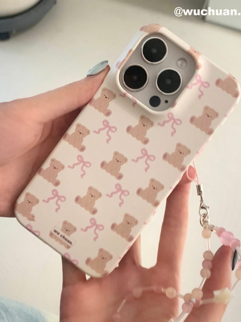 BowBearPrintedDoubleLayerPhoneCase1