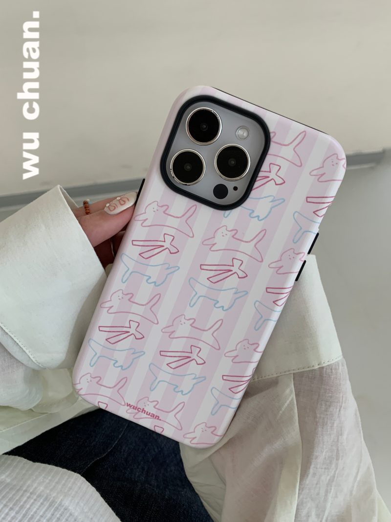 BowKittenPrintedDoubleLayerPhoneCase1