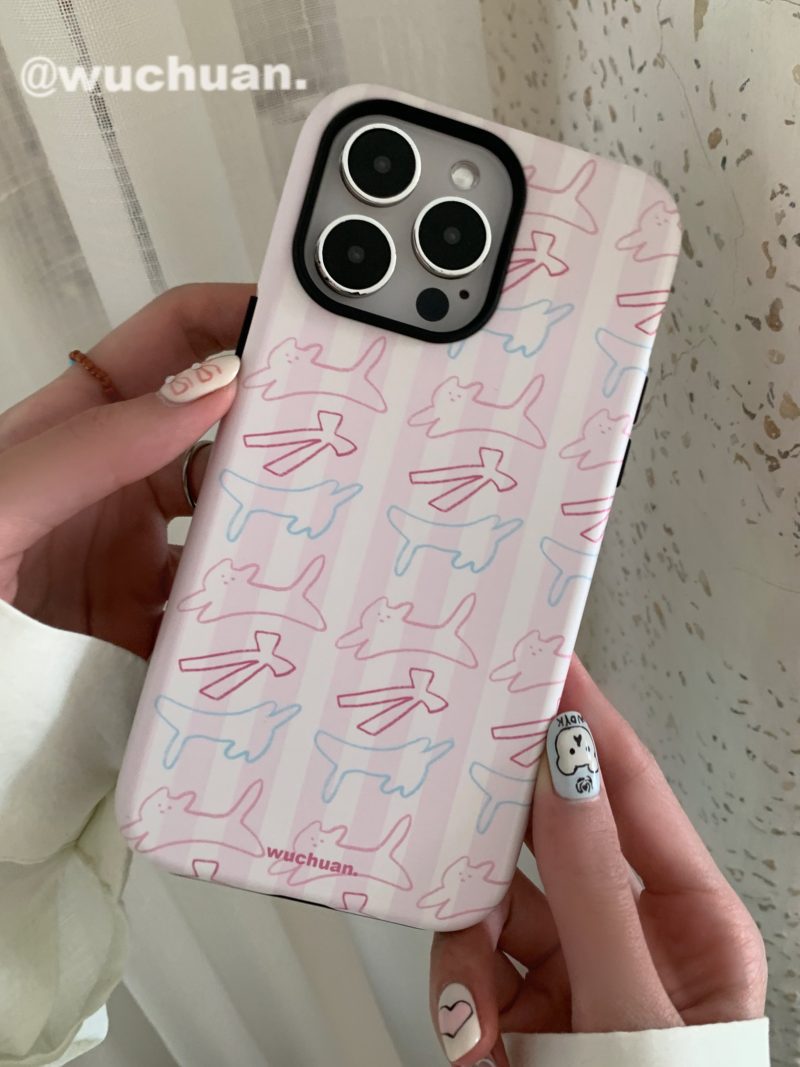 BowKittenPrintedDoubleLayerPhoneCase5