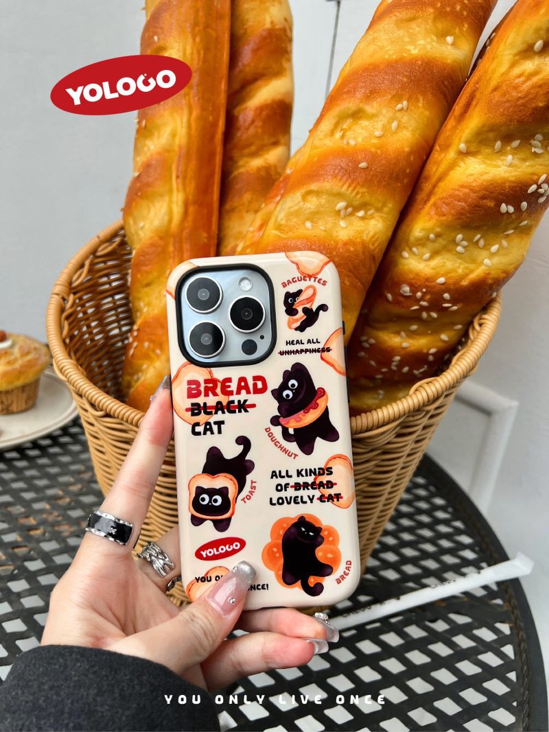 BreadBlackCatPrintedPhoneCase2