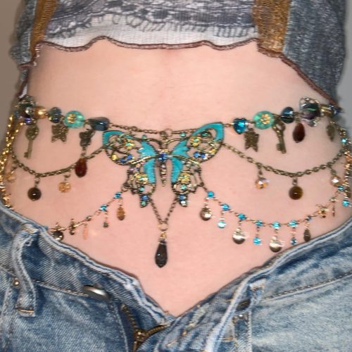 ButterflyPendantLayeredNecklaceWaistChain1