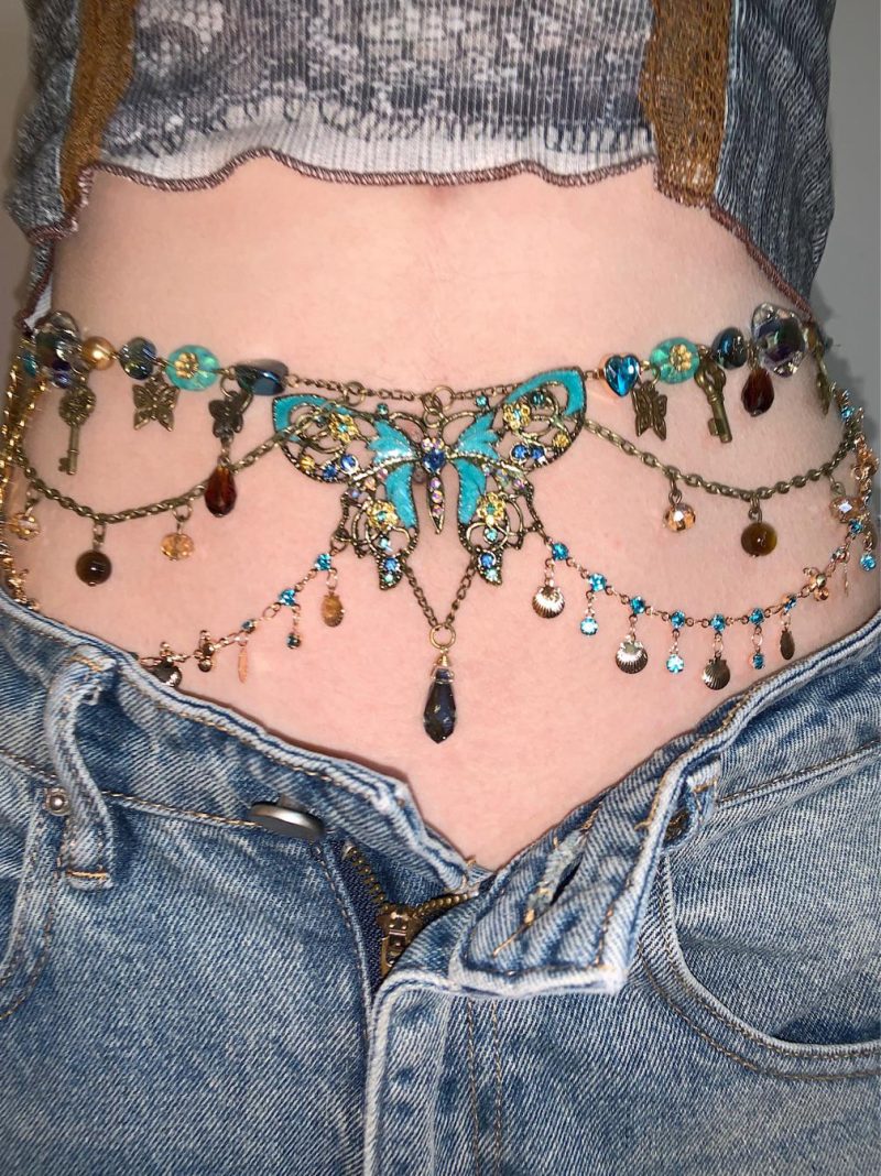 ButterflyPendantLayeredNecklaceWaistChain2