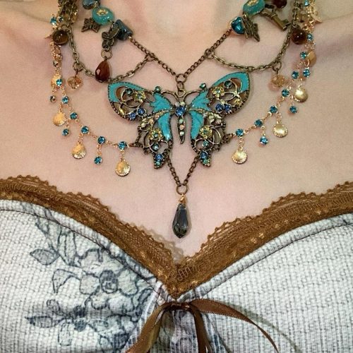 ButterflyPendantLayeredNecklaceWaistChain3