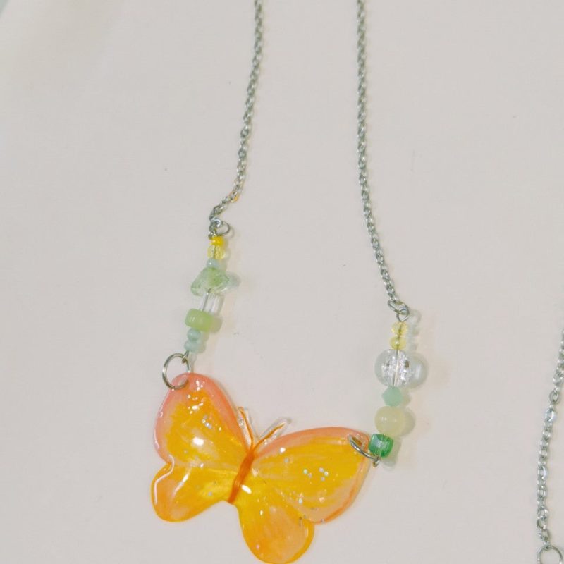 Butterfly Shrink Plastic Necklace6