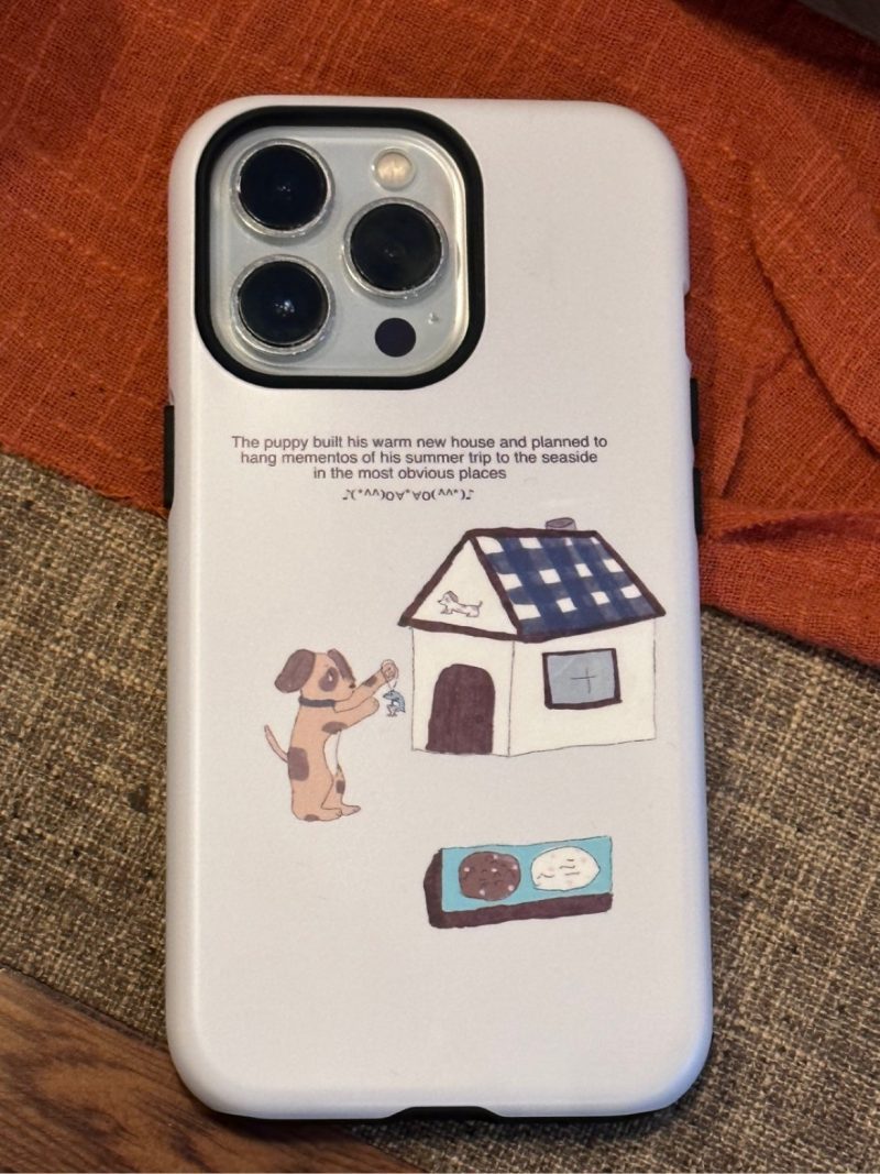 CartoonPuppyPrintedDoubleLayerPhoneCase1