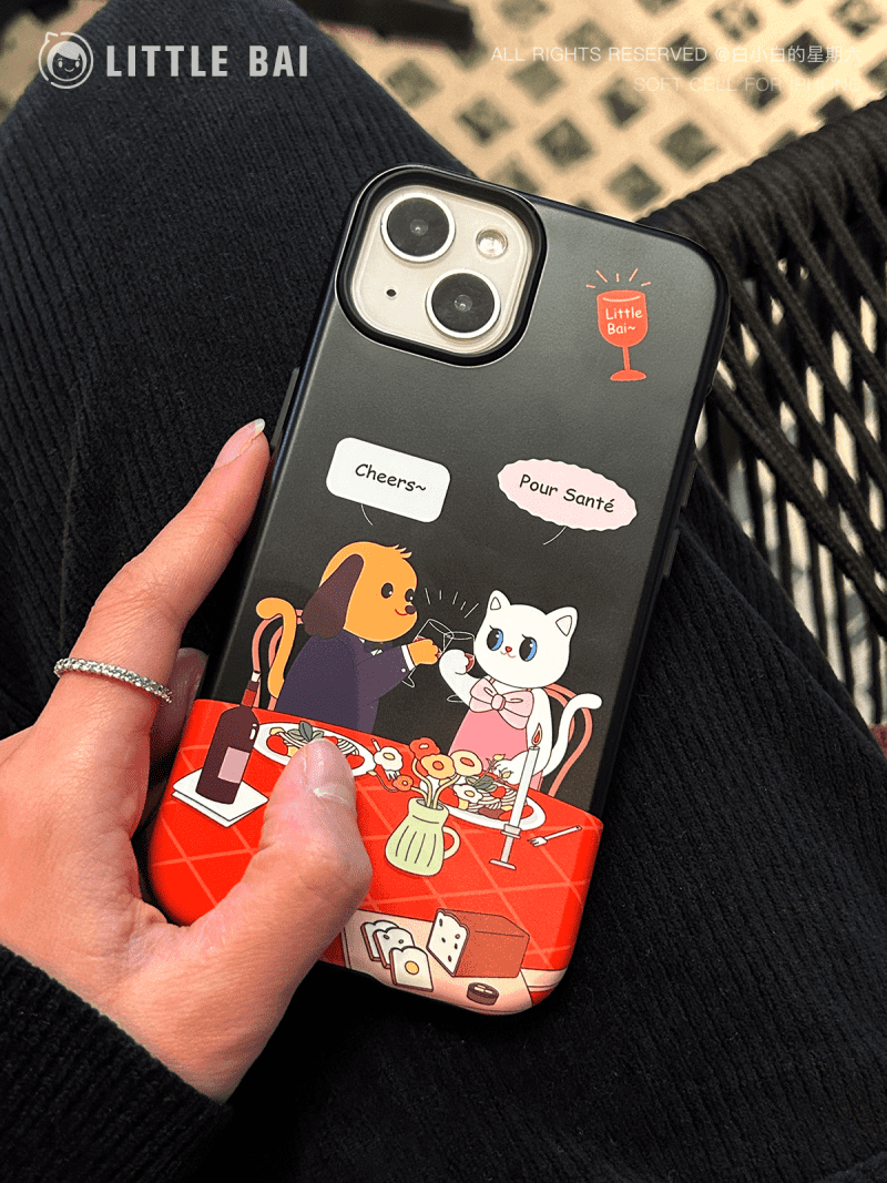 CartoonPuppyandKittenPrintedPhoneCase1