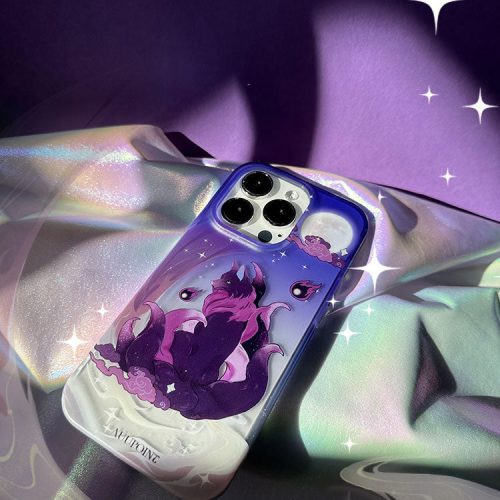 CartoonPurpleFoxPrintedPhoneCase5