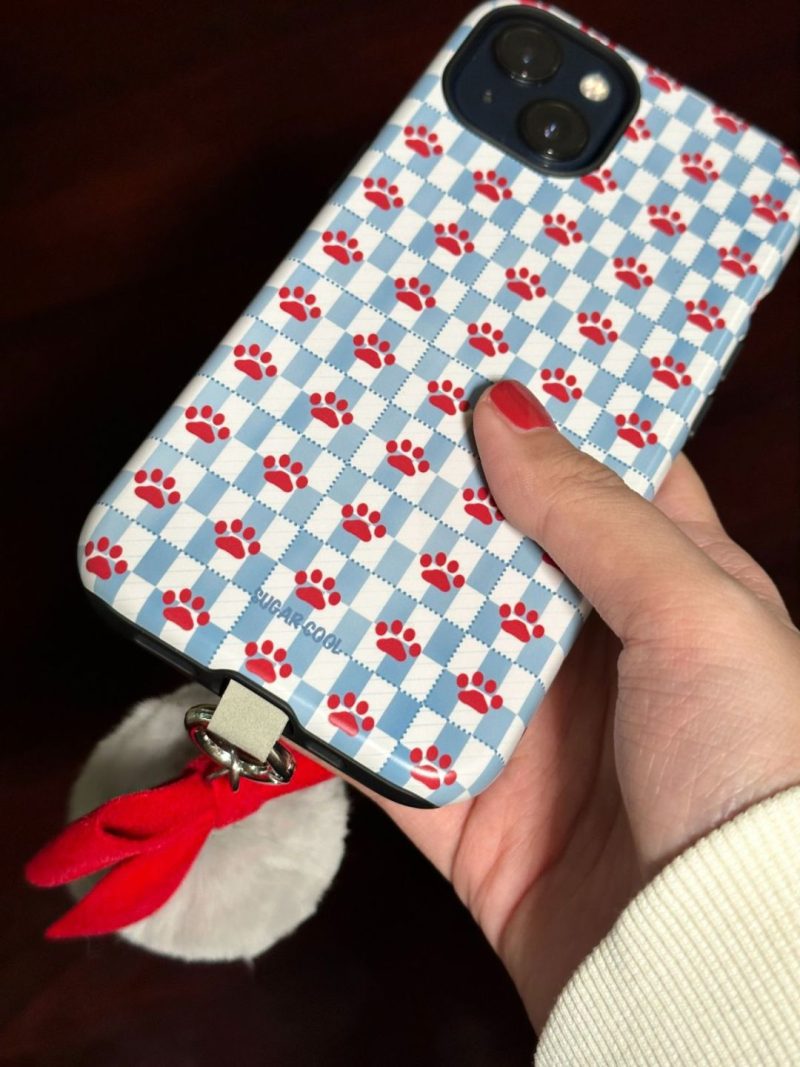 CatClawsPlaidPrintedDoubleLayerPhoneCase4