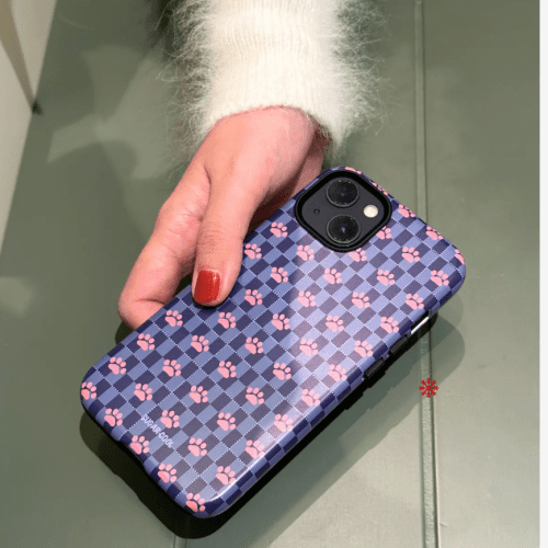 Cat Claws Plaid Printed Double Layer Phone Case1