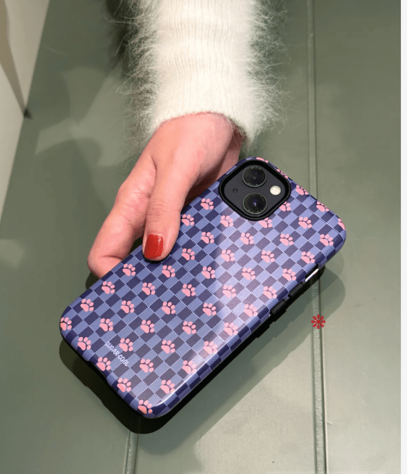 Cat Claws Plaid Printed Double Layer Phone Case1