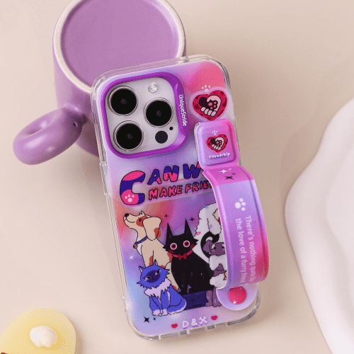 CatsandPuppyPrintedPurplePhoneCase2