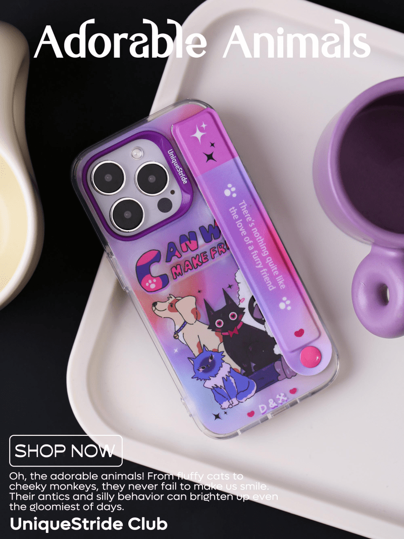 CatsandPuppyPrintedPurplePhoneCase3