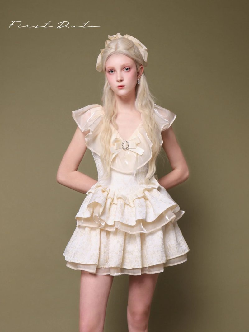 CharlotteRuffleCollarPuffDress1