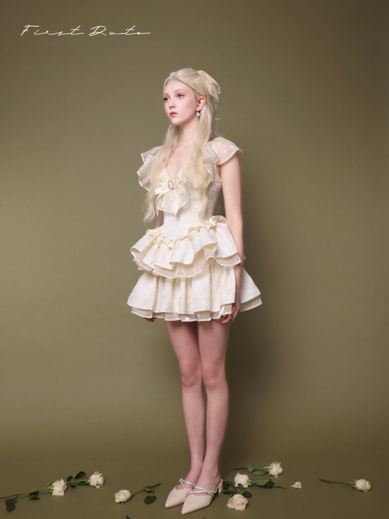 CharlotteRuffleCollarPuffDress3