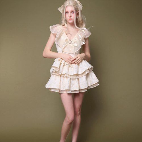 CharlotteRuffleCollarPuffDress5