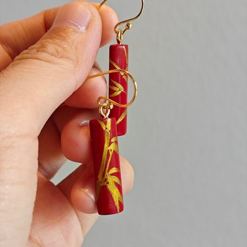 ChineseLacquerBambooWoodenEarrings5