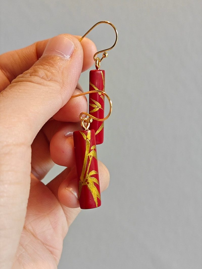 ChineseLacquerBambooWoodenEarrings5