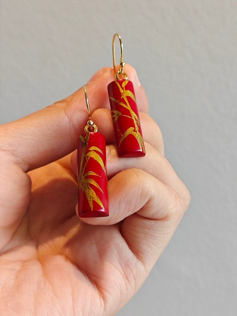 ChineseLacquerBambooWoodenEarrings7