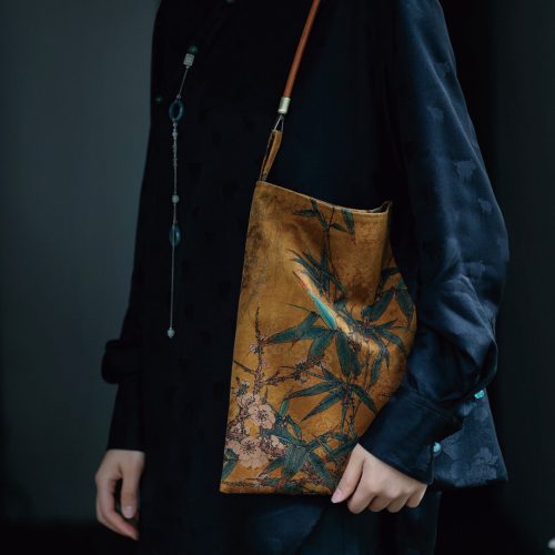 Chinoiserie BambooBlossomSilkToteBag6